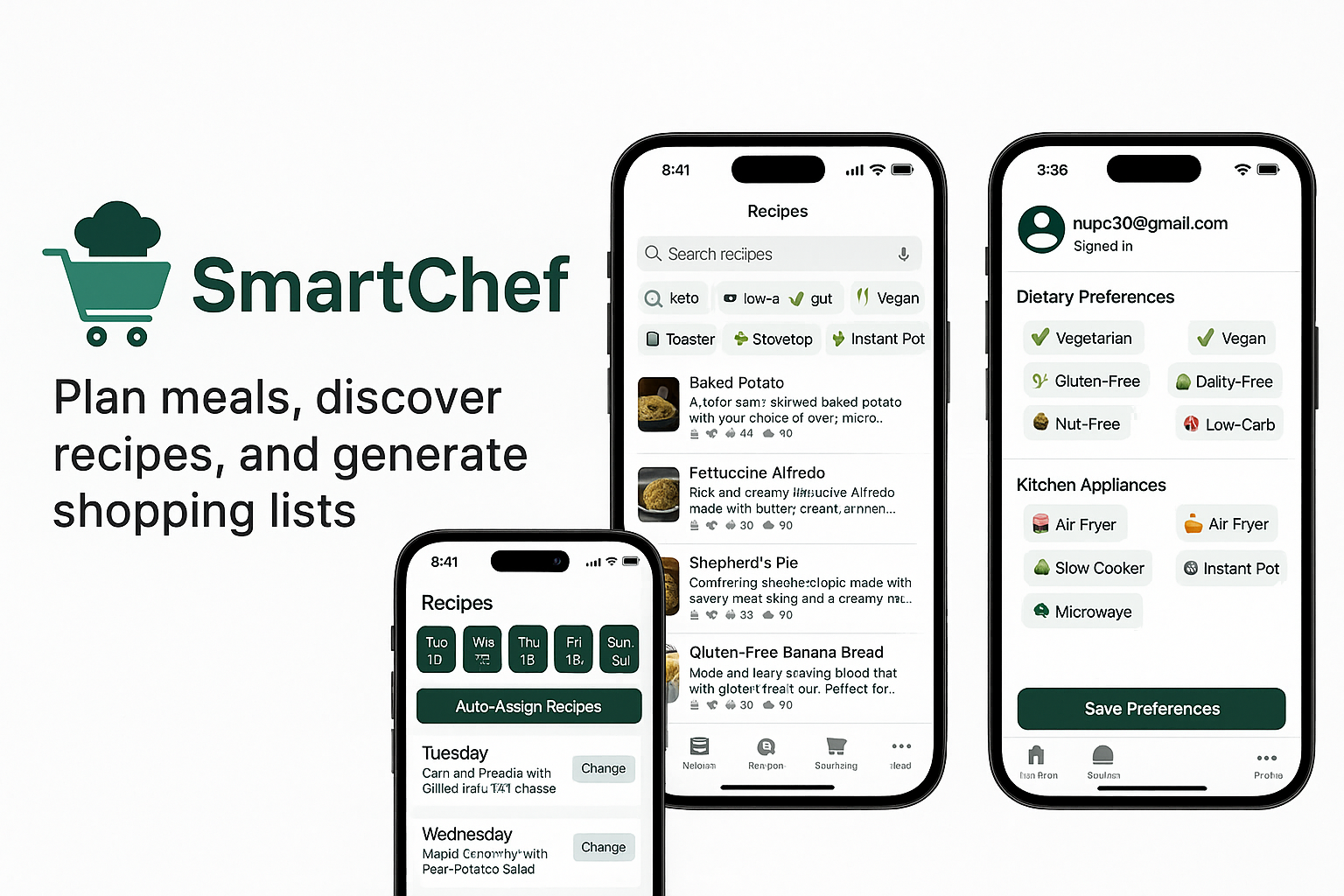 SmartChef App Wireframes